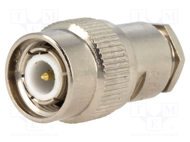 Plug; TNC; male; straight; 50Ω; RG58; clamp; for cable; teflon