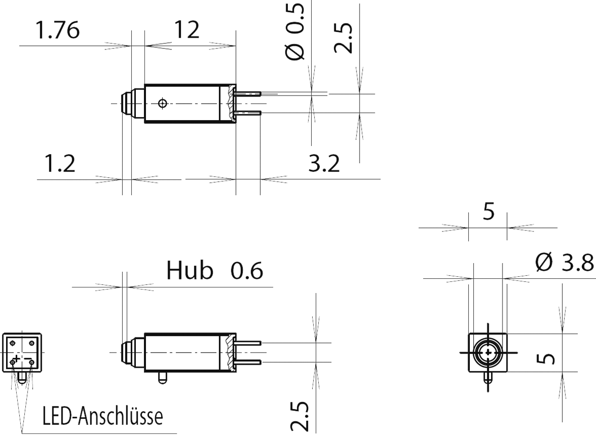 Switch: push-button; Pos: 2; SPDT; 0.1A/24VAC; Illumin: LED; 4N