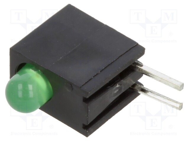 LED INDICATOR, 3MM, GREEN, 25MCD, 568NM