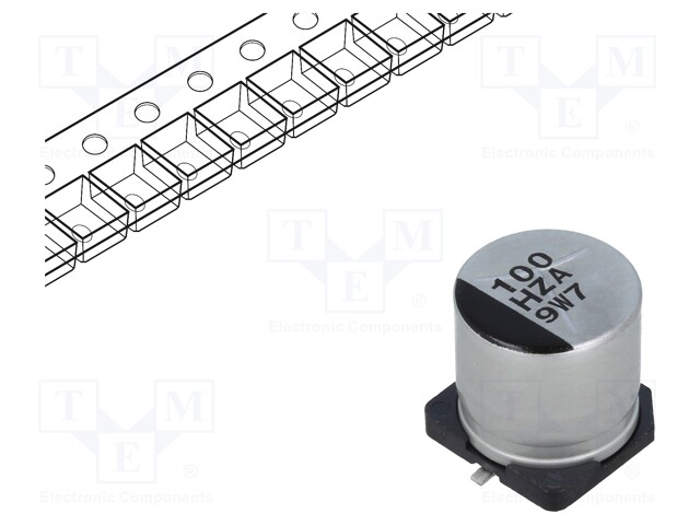 Capacitor: hybrid; 100uF; 50VDC; ESR: 28mΩ; ZA; SMD; ±20%; -55÷105°C