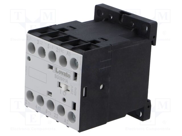 Contactor: 3-pole; NO x3; Auxiliary contacts: NC; 230VAC; 9A; BG