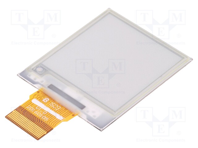 Display: e-paper; 1.6"; 200x200; Window dimensions: 27.6x27.6mm