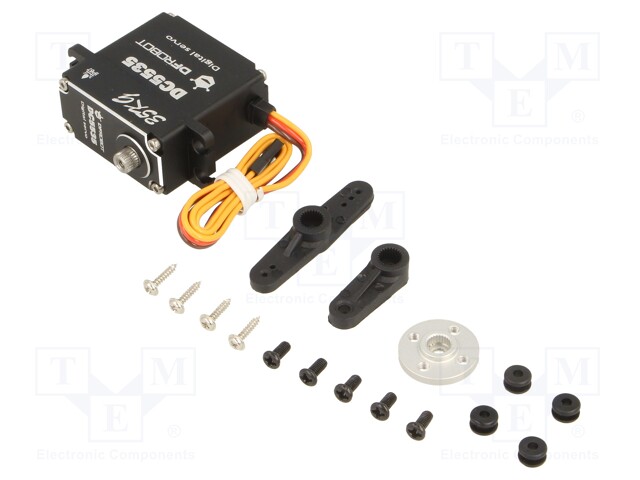 Motor: servo; 4.8÷7.4VDC; 40x20x40.5mm; metal; 300ms/60°(6V); 180°