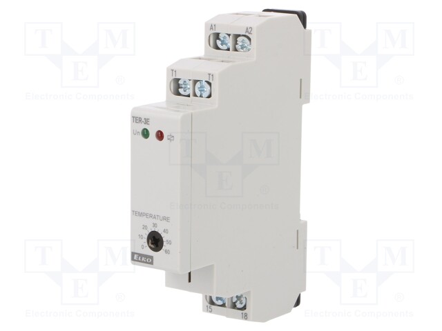 Sensor: thermostat; NO; 16A; 250VAC; screw terminals; IP10; DIN