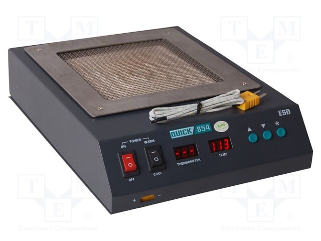 Preheater; ESD; 130x130mm; 400W; 230VAC; 50÷350°C; Plug: EU