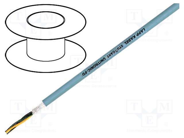 Wire: data transmission; UNITRONIC® FD; 4x0,34mm2; PVC; grey; Cu