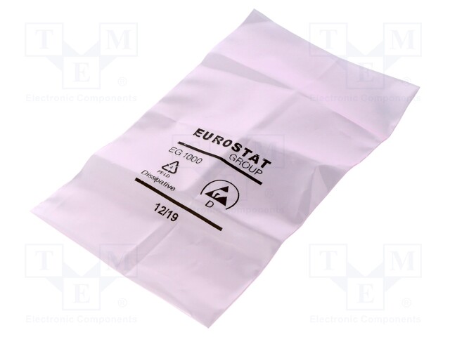 Protection bag; ESD; L: 127mm; W: 76mm; D: 50um; Features: open; pink