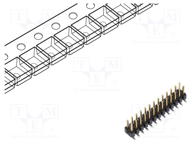 Connector: pin strips; male; PIN: 26; 2.54mm; gold-plated; SMT
