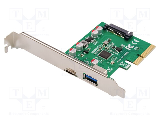 PC extension card: PCIe; USB A socket,USB C socket; USB 3.1