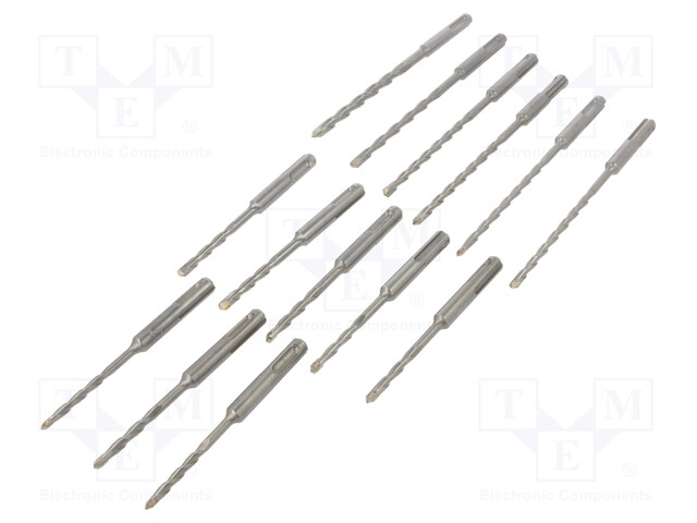 Drill set; concrete; steel; cemented carbide; bag; Pcs: 14