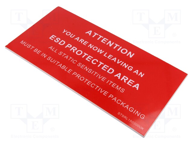 Information board; ESD; 150x300mm; red