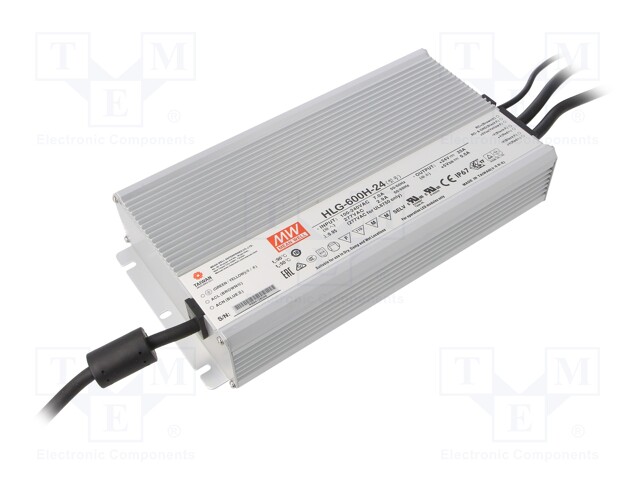 Power supply: switched-mode; LED; 600W; 24VDC; 25A; 90÷305VAC; IP67