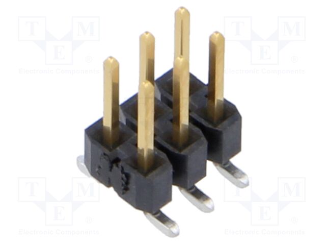 Connector: pin strips; male; PIN: 6; 2.54mm; gold-plated; SMT
