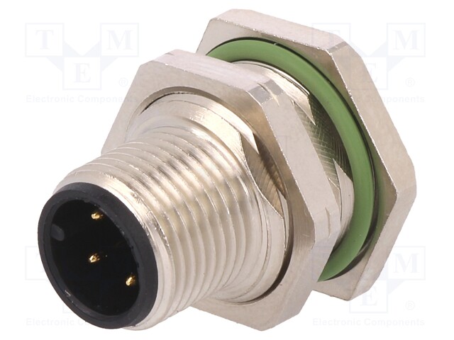 Socket; M12; PIN: 4; male; A code-DeviceNet / CANopen; THT