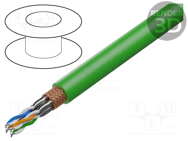 Wire; S/FTP,ETHERLINE® Cat.6A Flex; 6a; stranded; Cu; 4x2x23AWG