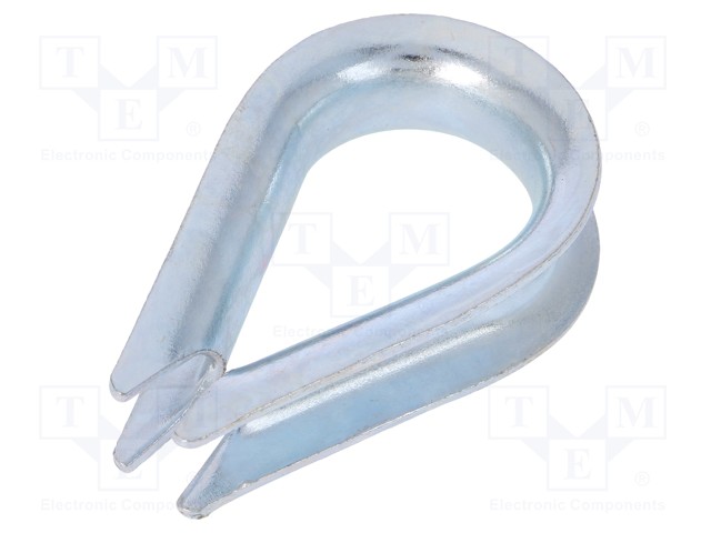 Thimble for rope; steel; for rope; Ørope: 10mm; zinc; DIN6899B
