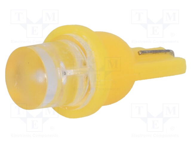 LED lamp; yellow; T08; Urated: 12VDC; 1lm; No.of diodes: 1; 0.24W
