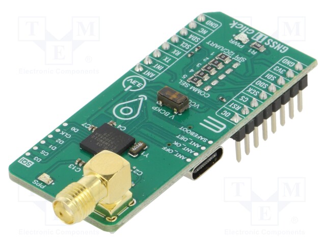Click board; GNSS; I2C,SPI,UART,USB; EVA-M8N; prototype board
