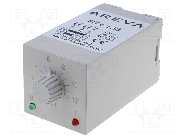 Timer; 1÷12s; DPDT; 230VAC/5A; 24÷48VAC; 24÷48VDC; undecal; PIN: 11
