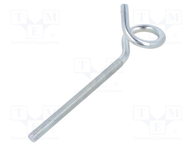 Hook; ring; steel; zinc; Thread len: 105mm; Overall len: 160mm