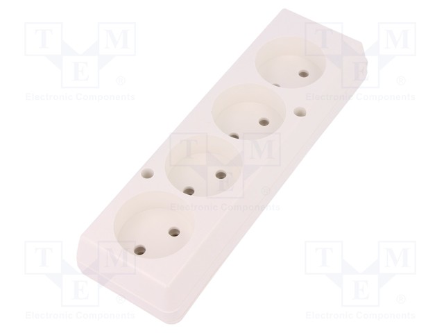 Connector: AC supply; splitter; Layout: 2P; Type: round; white; 16A