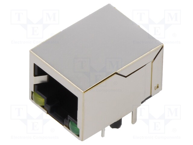 Socket; RJ45; PIN: 8; shielded,with LED; Layout: 8p8c; THT