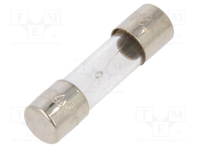 Fuse: fuse; 2A; 250VAC; glass; 20x5.2mm; brass; bulk; nickel plated