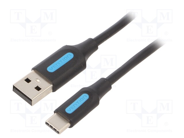 Cable; USB 2.0; USB A plug,USB C plug; nickel plated; 1.5m