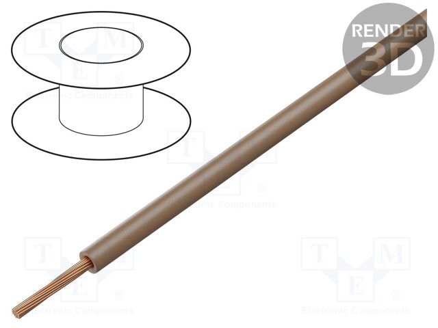 Wire; LgY; stranded; Cu; 0.75mm2; light brown; PVC; 300/500V; 100m
