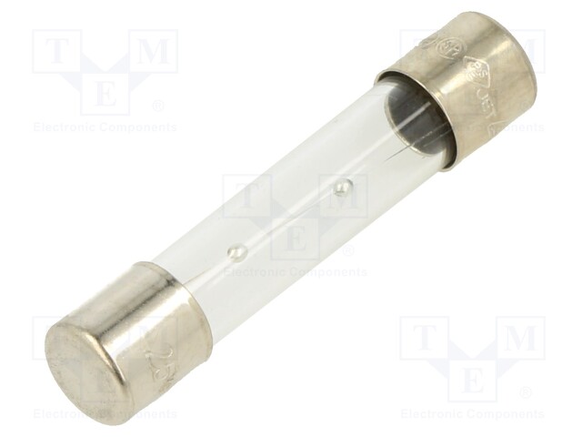 Fuse: fuse; 2.5A; 250VAC; glass; 6.35x31.8mm; brass; nickel plated