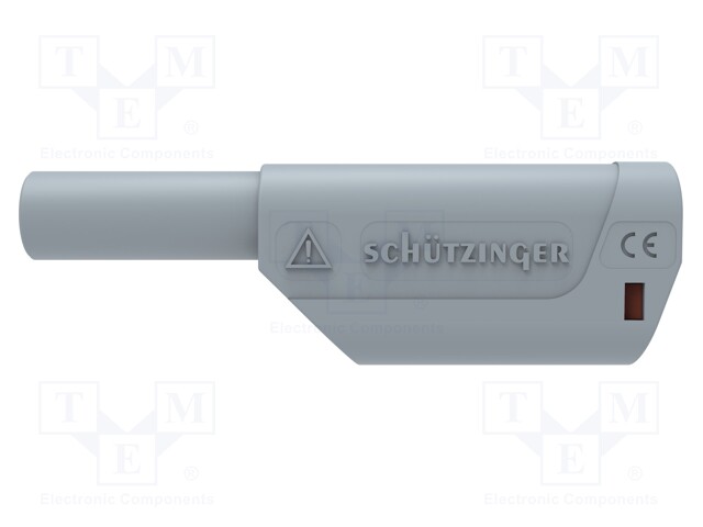 Plug; 4mm banana; 32A; 1kV; grey; insulated; Max.wire diam: 4mm