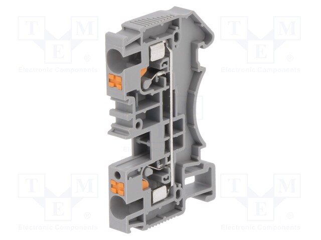 Splice terminal: rail; 0.2÷6mm2; ways: 1; terminals: 2; grey; TS35