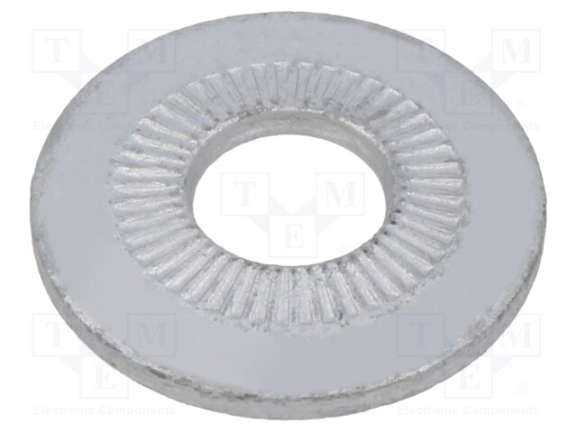 Washer; internally serrated; M8; D=22mm; h=2.7mm; spring steel