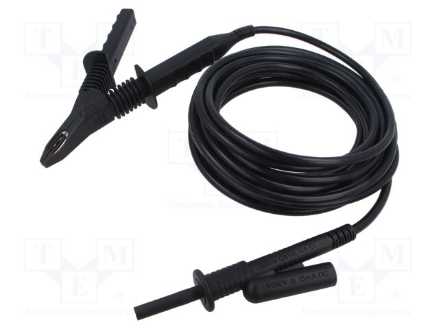 Test lead; Urated: 5kV; Len: 8m; black; crocodile clip