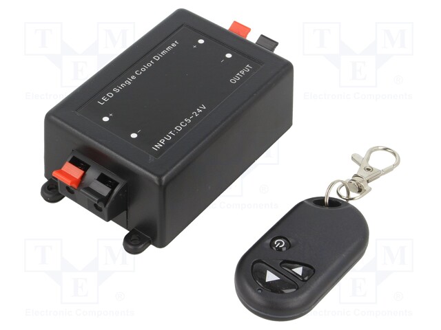 LED controller; dimming function; Channels: 1; 8A; black; -20÷40°C