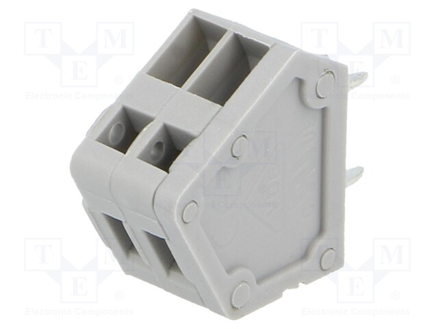 PCB terminal block; angled; 2.54mm; ways: 2; on PCBs; 200÷500um2