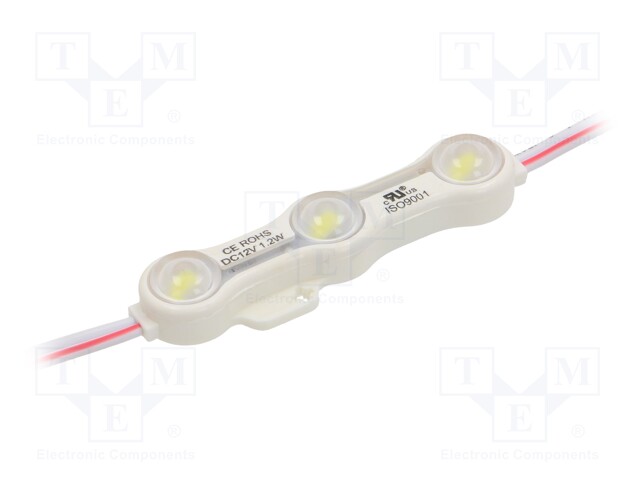 LED; white; 1.2W; 120÷130lm; IP68; 12VDC; 160°; No.of diodes: 3