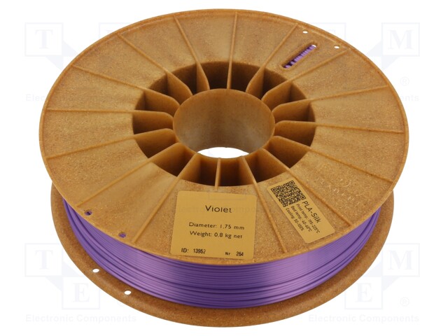 Filament: PLA SILK; 1.75mm; violet; 195÷225°C; 800g