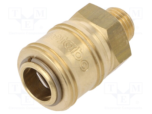 Quick connection coupling EURO; brass; Ext.thread: 1/4"