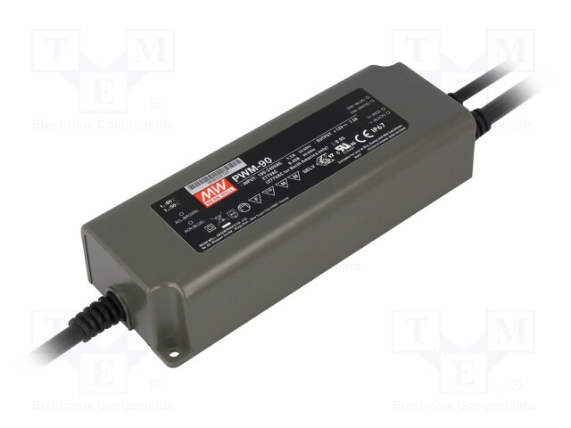 Power supply: switched-mode; for LED strips; 90W; 36VDC; 2.5A