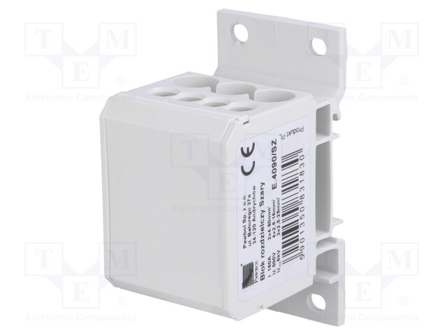 Splice terminal: distribution block; 2.5÷50mm2; ways: 1; grey