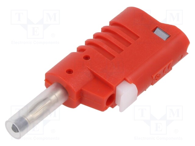 Plug; 4mm banana; 36A; 30VAC; 60VDC; red; insulated; 58.6mm
