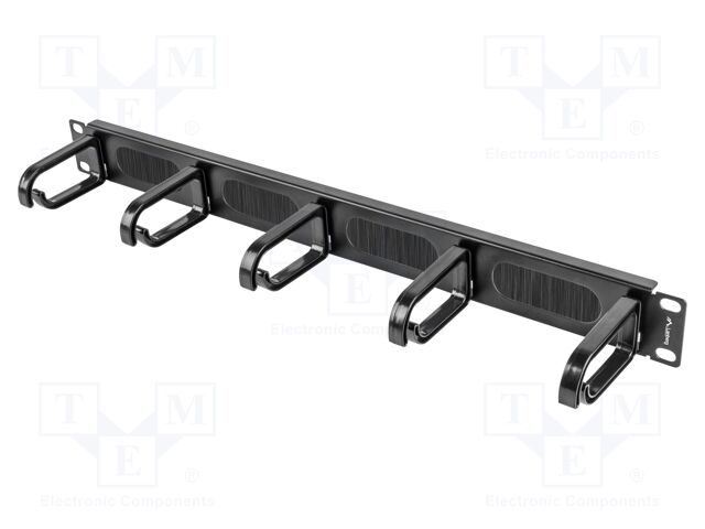 Cable organizer; 1U; black; Standard: 19"