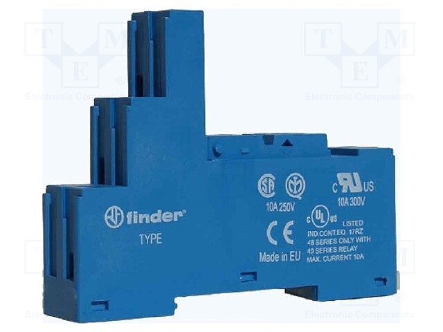 Socket; PIN: 5; 10A; 250VAC; Mounting: DIN; Leads: screw terminals