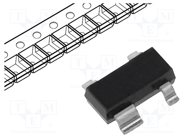 Transistor: NPN; SiGe: C; bipolar; HBT,RF; 13V; 70mA; 0.24W; SOT343