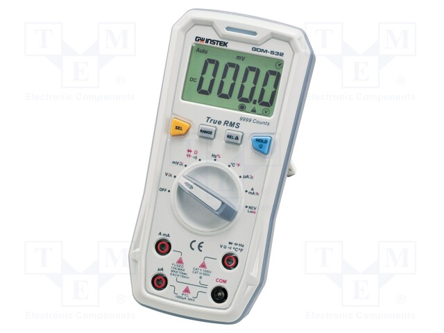 Digital multimeter; LCD (9999); I DC: 999.9uA,999.9mA,9.999A