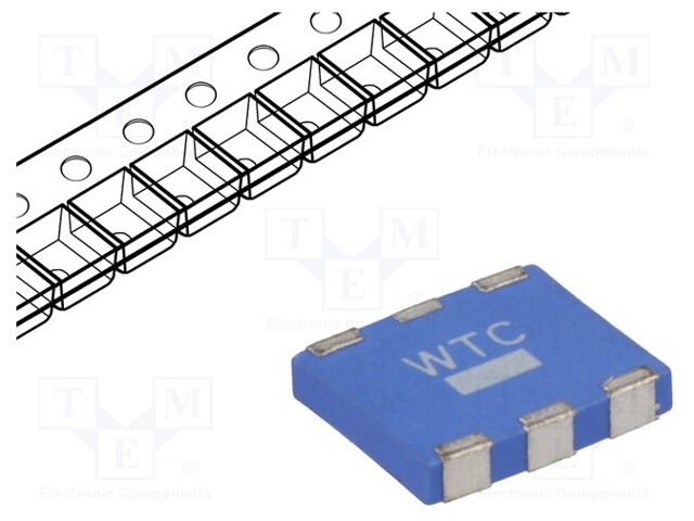 Antenna; Bluetooth,WiFi; 4dBi; linear; 5.9x5.1x1.1mm; 50Ω