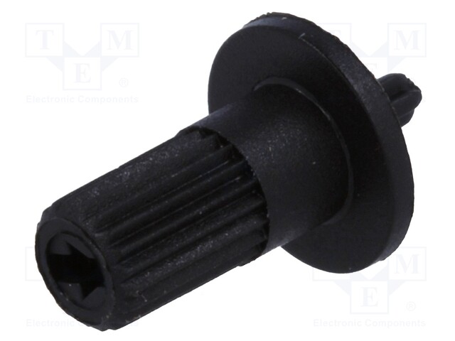 Knob; shaft knob,with flange; black; Ø5mm; Flange dia: 9mm