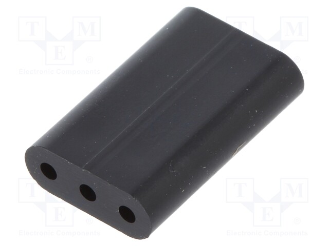 Spacer sleeve; LED; ØLED: 3mm; L: 12.7mm; black; UL94V-0; Mat: PVC