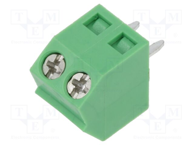 Connector: PCB terminal block; terminal; 10A; 300V; PIN: 2; angled
